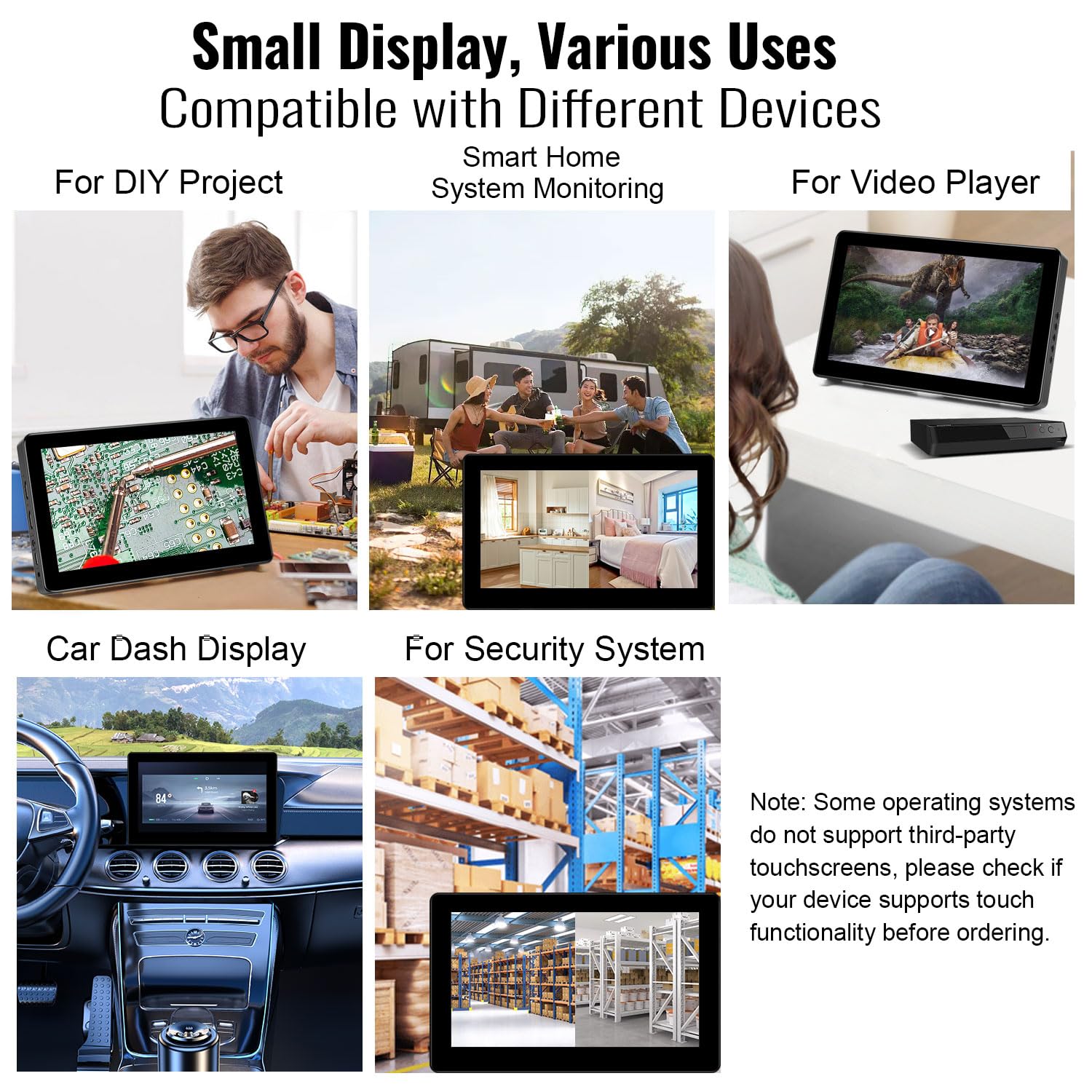 Amazon.com: Pisichen 8 Inch Touchscreen Mini Monitor HD 800x480